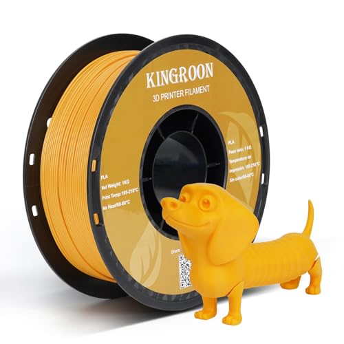 Image of Kingroon PLA 3D Printer Filament, Dimensional Accuracy + /- 0.02 mm, 1 kg Spool(2.2lbs), 1.75 mm,Orange