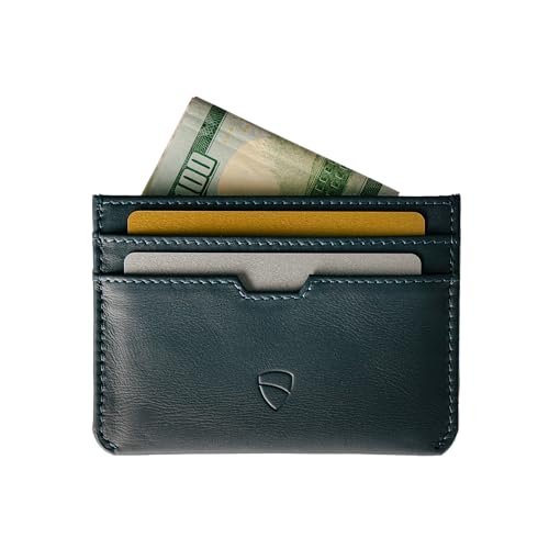 Image of Vaultskin MOORGATE Slim Card Holder - Minimalist Leather Wallet with RFID Blocking, Front Pocket Credit Card Case for Men & Women