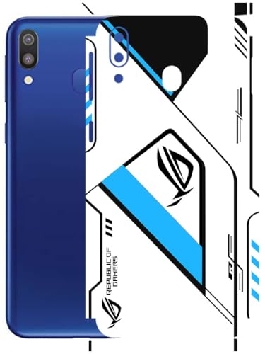 Image of AtOdds - Full Body Back Screen Guard Protector Film - Lamination Wrap Skin Sticker Compatible with Samsung Galaxy M20 | Scratchproof Matte Finish (RogBlue)