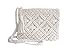 Cotton Macrame Purse Bag | Hand-Woven Knitted Crossbody Shoulder Strap Zipper | Cute Fringe Boho Coin (White)