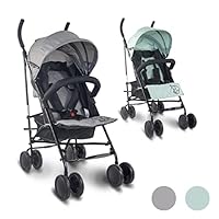 Mobiclinic®, Kinderwagen, Buggy, Elefant, Verstellbare rückenlehne, Doppeltes sicherheitssystem, Abnehmbare räder, Verstellbarer 5-punkt-gurt, Leichter, Grau und schwarz