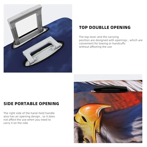 Luggage Cover Washable Elastic Suitcase Covers Bald Eagle Travel Baggage Cover Fashion Anti-scratch Suitcase Protector Decoraitve Covers Fits 18-32 Inch Luggages Large4