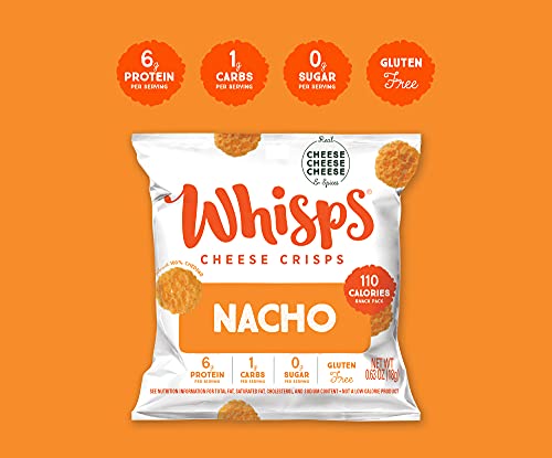 Whisps Cheese Crisps - Nacho And Tangy Ranch Cheese Snacks, Keto Snacks, 6G Of Protein Per Bag, Low Carb, Gluten & Sugar Free, Great Tasting Healthy Snack, All Natural Cheese Crisps - Variety, .63 Oz (Pack Of 12) #TOP3