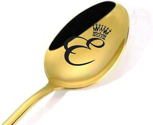 Personalized name initial spoon Engraved stainless steel silver gold black spoon, Customized cutlery for adults kids, boys girls, Best Christmas