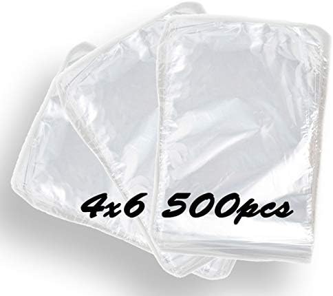 DOTPRO 500pcs Set 4" x 6" Polyolefin Heat Shrink Wrap Bags, Transparent, Nontoxic/Odorless, Perfect for Bath Bombs, Soap Packaging, Arts and Crafts, Homemaking or Other Small Items