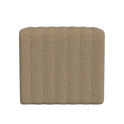 Image of HomePop 19 inch Modern Channel Tufted Ottoman - Brown Boucle