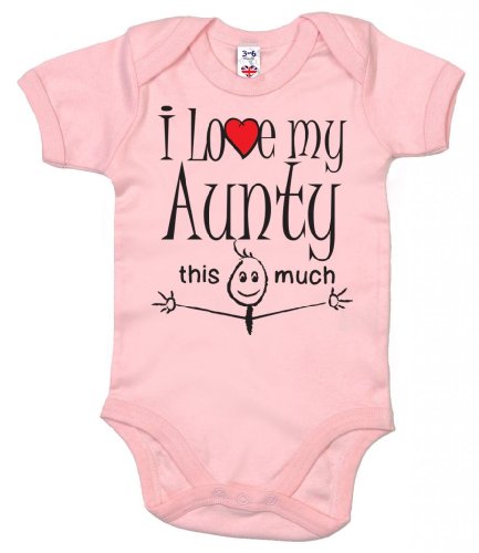 Image is Everything IIE, I Love My Aunty This Much, body para niña Rosa rosa 6-12 Meses