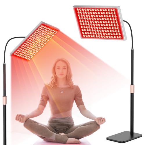 Red Light Therapy for Body: Infrared Light Therapy Panel Lamp with Stand, 660nm Deep Red and 850nm...