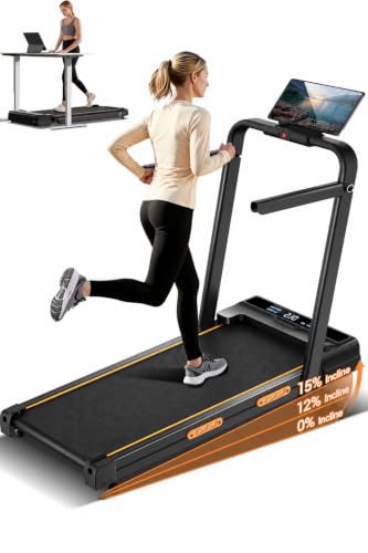 4-in-1 Walking Pad with 15% Incline 10KM/H Under Desk Treadmill 159KG Max
