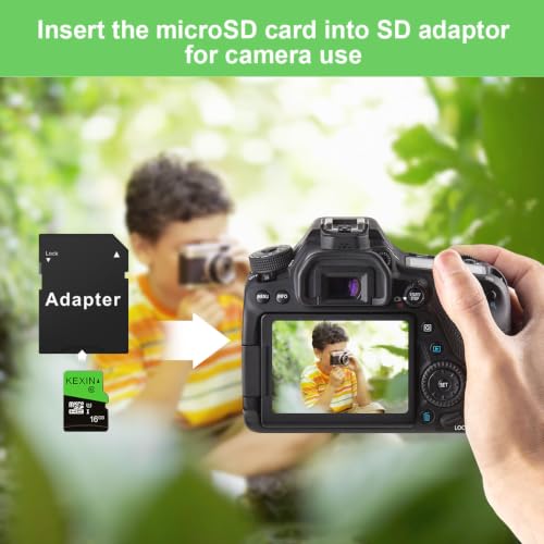 Image of KEXIN 16GB Micro SD Card 2 Pack with SD Adapter microSDHC Memory Card UHS‑I C10 U1 Micro SD Card Full HD High Speed TF Card for Smartphone Tablet Dash Cam Drone Game Console