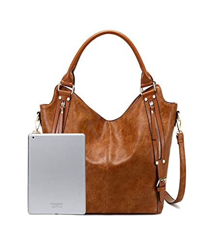 Image of Women Tote Bag Handbags PU Leather Fashion Hobo Shoulder Bags with Adjustable Shoulder Strap