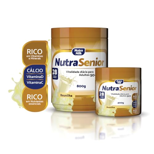 Nutra Senior Adulto 50+ Complemento Alimentar 800g - 28 Vitaminas e Minerais (Baunilha)