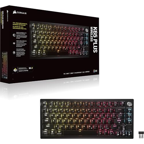 K65 Plus Wireless MLX Fusion PBT Mechanical Keyboard, Backlit RGB LED,  MLX Fusion (Tactile) (CH-91D441F-DE) - Tastiera gaming - Immagine 1