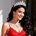 Kamirola Tiaras and Crowns for Women,Tiaras Earrings Necklace, Crystal Bridal Jewelry Set, Costume Party Halloween Prom Pageant Jewelry for Women(TR45) (Silver)