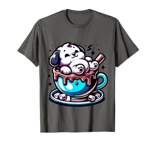 Immergiti nel simpatico mondo di un cucciolo giocoso che si è messo comodo in una tazza di caffè fumante. Perfetto per gli amanti dei cani che cercano gioia e intimità.