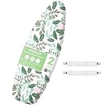 KINGRACK Ironing Board Cover with Extra Thick 7mm Padding, 100% Cotton Covers Easy-Fit for Protecting Ironing Board Size Up to 134 x 45 cm - Green