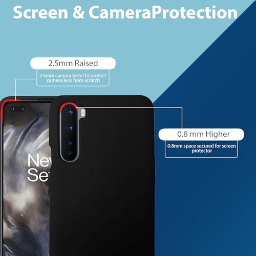 Image of LIRAMARK Liquid Silicone Soft Back Cover Case for OnePlus Nord (Black)