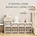UNICOO® Kids Cream House Toy Storage Organizer with 3-Tier Shelves, Toy Organizer Rack & Bins for Nursery, Playroom, Study Room, Spacious Bookshelf Baby Toddler Bookcase for Kids Room (Cream & Brown)