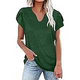 callmo Tshirt Damen,Schlupfhemd Bluse Kurzarm V-Ausschnitt Kasack Damen Pflege Liebe Motiv Einfarbig Uniform Berufsbekleidung Krankenschwester Kleidung Damen Pflege Kasack GroßE GrößEn Uniformen