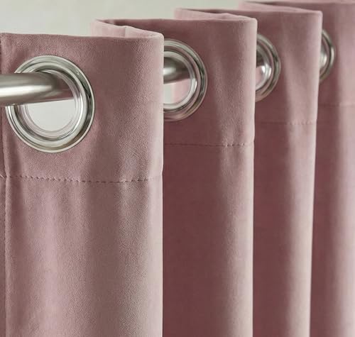 Image of VAS COLLECTIONS 100% Blackout Door Curtains, 5 Feet (121 x 152 cm) Set of 2, Plain, Thermal Insulated, Room Darkening Curtains for Living Room, Bedroom (Antic Pink)