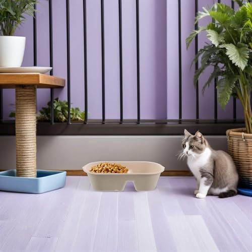 MERRYHAPY 50 Stück Einweg Haustier Futter Wassernapf Doppelnapf für Hundebox und Käfig Leichte Welpen Fressnäpfe für Reisen Haushalt und Outdoor Praktische Futterstation für Kleine Tiere