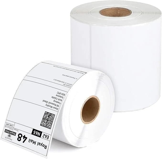 Direct Thermal Labels, 4" x 6" 100mm x 150mm, White, 500 Labels per Roll, for Zebra, Toshiba, Citizen, and Orion Printers 1 ROLL-500 Labels
