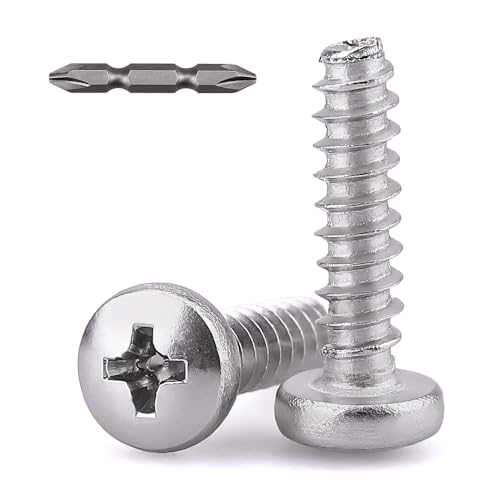Vis autotaraudeuses cruciformes tête bombée #10 inox 304 pour quincaillerie bois
