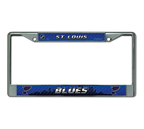 Rico Industries NHL St. Louis Blues Standard Chrome License Plate Frame , 6 x 12.25-inches
