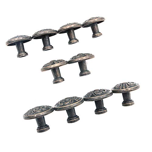 Namvo 10pcs Vintage Cabinet Knobs Bronze Zinc Flower Pattern 38mm Door Knob for Chest of Drawers Kitchen Cupboard Wardrobes Pull Handles - Image 2