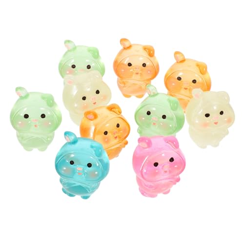 Happyyami 10 Uds De Hucha De Conejito Decoraciones De Cerdo En Miniatura Figuritas En Miniatura De Cerdo Resina Colorida