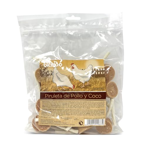 Biazoo Piruleta de Pollo y Coco 500 grs Snacks para Perros Apto para Todas Las Razas y tamaños. Snack Altamente digerible y con Alto Contenido en proteína.