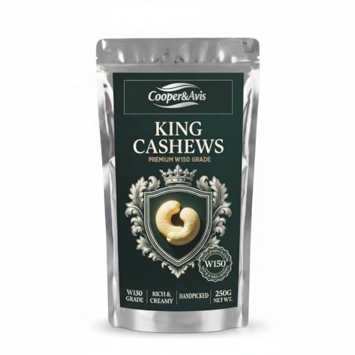 Image of Cooper&Avis W150 Super Jumbo Cashews, 250g | King Size Whole Cashew Nuts, Raw & Creamy