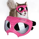 Banda ajustable: la correa de las gafas de perro se puede ajustar para adaptarse al tamaño de tu perro. Es especialmente adecuado para perros de razas grandes. La correa de la cabeza y la correa de la barbilla permiten que tu perro use las gafas más firmemente, ya que la correa de tres vías es firme y no se caerá fácilmente.