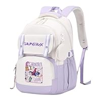 Sac à Dos Demons Kpop Hunters Cartable Scolaire Grande Capacité Sac d'école avec motif Rumi/Mira/Zoey Imprimés Huntri/X pour Garçons, Filles Fans de K-pop (Purple, One Size)
