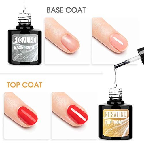 ROSALIND Gel Nagellack UV Base und Top Coat Gellack Überlack Unterlack Soak Off Semi Permanent Varnish 10ml – Bild 3