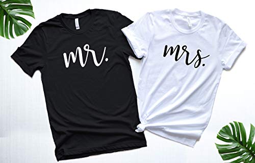 Mr and Mrs, Mr and Mrs shirts, Honeymoon Shirts, Mrs and Mr, Mr and Mrs Shirts, Newlywed Shirts, Just Married, Wedding Shirts. NEW