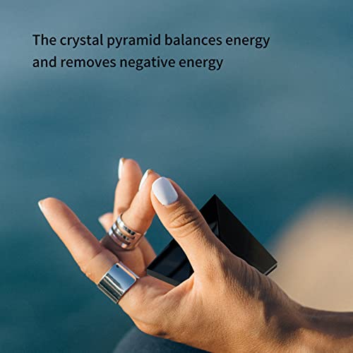 Image of Runyangshi Natural Black Obsidian Crystal Pyramid Energy Generator | 2.36x2.36in (6x6cm) Healing Crystal Pyramid for Protection & Positive Energy | Natural Quartz for Chakra Reiki Home Decor