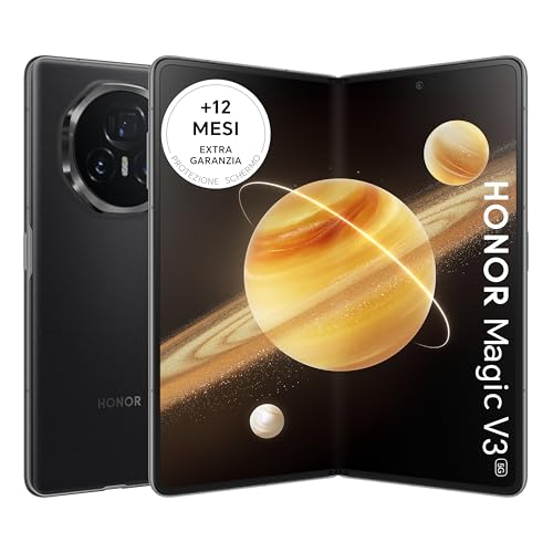 HONOR Magic V3 5G Mobile Phone, Sim Free, 9.2mm Folding Screen Smartphone, 5150mAh all-day battery,12GB+512GB, IPX8 Rating for Water Resistance, dual SIM, Android 14, Nero (Black)