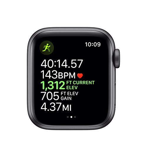 Image of Apple Watch Series 5 (GPS + Cellular, 40MM) - Stainless Steel Case with Black Sport Band (Renewed)