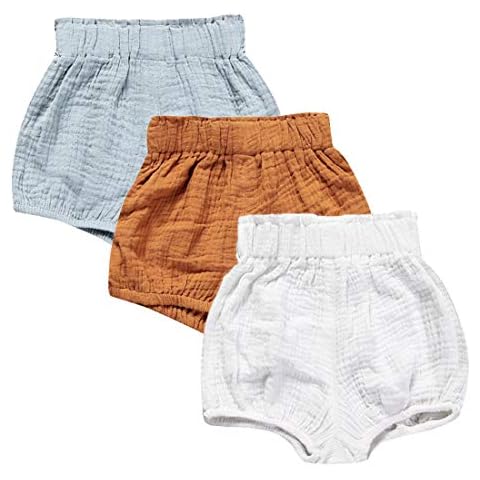 Baby Girls Ruffle Bloomer Shorts Toddler Cute Cotton Linen Panty Diaper Covers - - 6-9 Months Cover