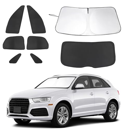 8PCS Windshield Sun Shade Custom Fit for 2013-2018 Audi Q3 Accessories Foldable Sunshade Side Rear...