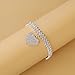 MIFYNN Heart Ankle Bracelets for Women Rhinestone Tennis Chain Love Heart Ankle Silver Foot Chain Crystal Anklet Beach Jewelry Adjustable 21+6cm (Silver3)