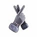 YOLAI Fashion Cute Cartoon Cat Gloves for Women Winter Driving Mittens Thickened Fleece Lined Warm Gloves (Grey, One Size)