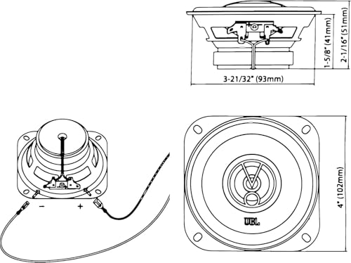 JBL Stage1 41F 2-Wege Auto Lautsprecher Set von Harman Kardon - 125 Watt KFZ Auto Boxen 25 Watt RMS - 2 stück Car HiFi JBL Box groß 10cm | 100mm | 4 Zoll, Schwarz