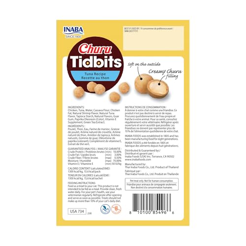 INABA Churu Tidbits Chewy Cat Treats, Tuna, 8ct - image 7