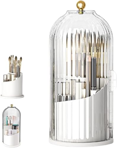 NMZXSTKN Organizador Giratorio De 360 ​​Grados, Portacepillos De Dientes con Tapa Deslizante, DiseñO Compacto con Amplia Capacidad, Resistente Al Agua Y Al Polvo, Mantiene El Escritorio Ordenado