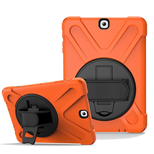 Coque Samsung Galaxy Tab S2 9.7 JZ orange avec bandoulière et support 360