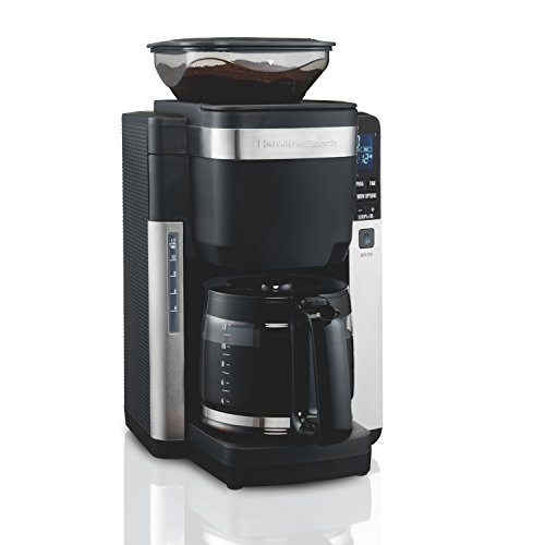 Hamilton Beach 45400 12 Cup Programmable Coffee Maker, Automatic Grounds Dispensing for Pre-Ground Coffee, Black