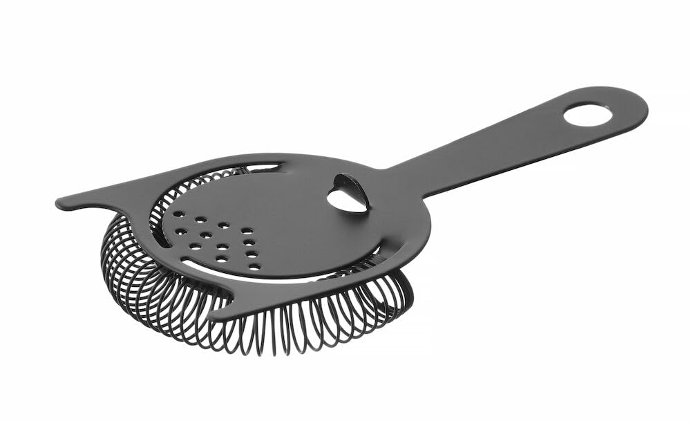 HENDI Passoire Cocktail Hawthorne BarUp - Ressort Amovible - Acier Inox Noir - Parfaite Pour Shakers