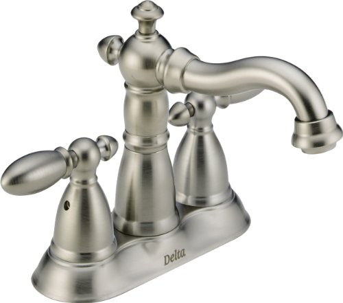 Hottest Sales Delta Faucet Victorian Centerset Bathroom Faucet Brushed Nickel, Bathroom Sink Faucet, Diamond Seal Technology, Metal Drain Assembly, Stainless 2555-SSMPU-DST